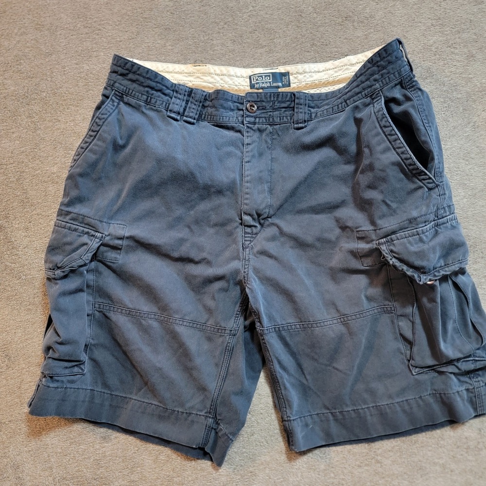 Vintage Polo by Ralph Lauren Men's Navy‎ Blue Cargo Shorts Size 38